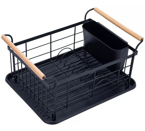 Escurridor Y Organizador Negro Acero Inoxidable 0