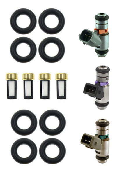 Kits Filtros Oring Inyector Para Fiat Uno 1.4 1.3 8v Fire 0