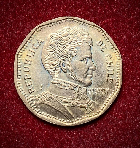 Moneda 50 Pesos Chile 2010 Km 219 Ohiggins 0