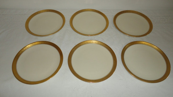 Finos Platos De Postre Marfil Antiguos Guarda De Oro Vealos 1