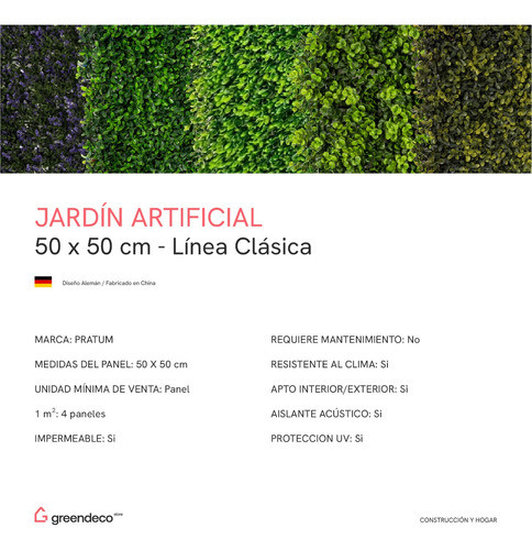 Jardin Vertical Artificial Muro Verde Panel Acapulco 1