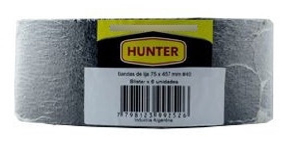 Lija En Banda 75x457mm Grano 40 X 6 Unid. Hunter 0