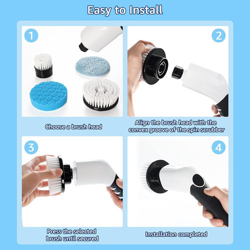 Keimi Electric Spin Scrubber 7 Pack Brush Heads, 7pcs Cabeza 1
