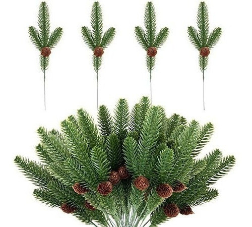 Ramas De Pino Artificial Con Piña X 30u. De 28 Cm /realista 0