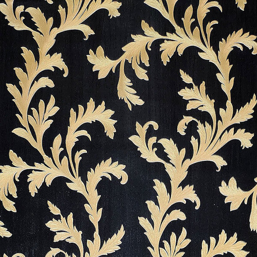 Papel De Parede Importado Alto Relevo Preto Dourado + Cola 1