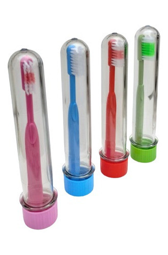 Cepillos Infantiles Y Tubos Plasticos Con Tapa Color X 15u 1