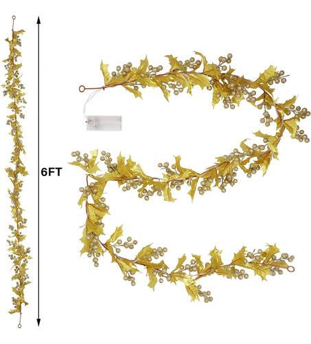 Guirnalda Navidad Bayas Doradas 1 8mts 20 Leds Dr Dudu 1