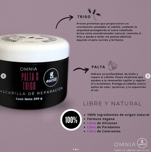 Máscara De Reparación Omnia Palta Y Trigo Auril 250gr 1