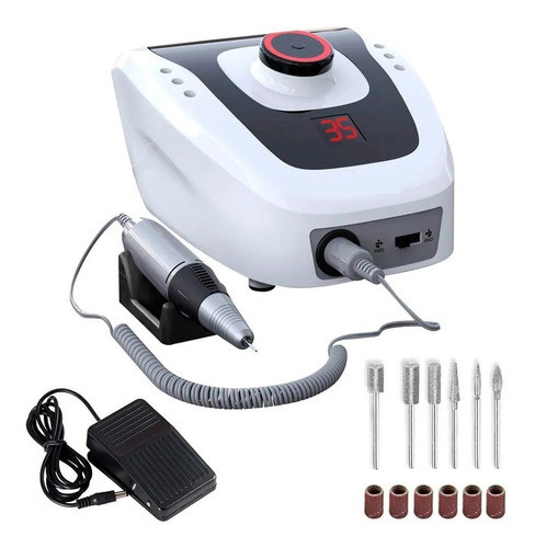 Torno Profesional 35000r 30w Pedal Uñas Manos Píes Manicuria 0