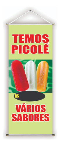 Faixa/banner Pronto Picolé Fa-225 30x70cm Arte Pronta 0