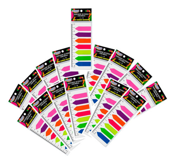 15 Señalador Adhesivo Flecha Marcapágina 7 Colores Neon Brw 0