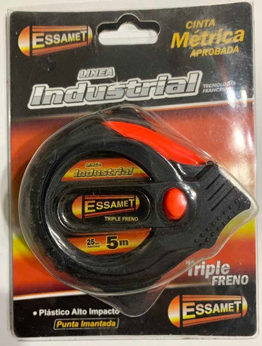 Cinta Métrica 5 Mts X 25 Mm Essamet  Triple Freno Con Iman 1