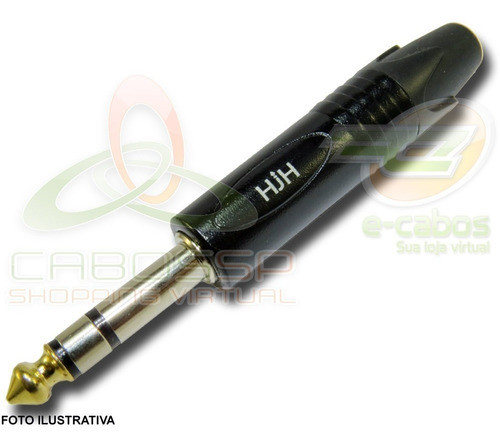 Kit 8 Conectores Plug P10  M/estereo Preto  Hjh Profissional 0