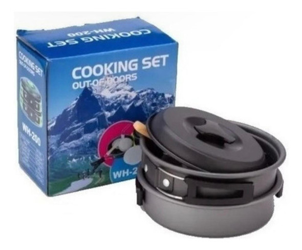 Marmita Camping 2 Personas Aluminio Teflonado Funda Olla Tap 0
