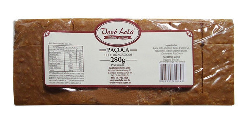 Paçoca De Amendoim Vovó Lela 280g 3un 1