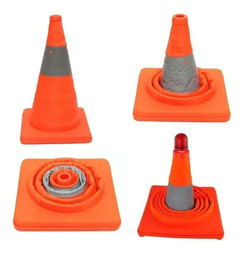 Cono Retractil Extensible Con Reflector Transito Retractil 0