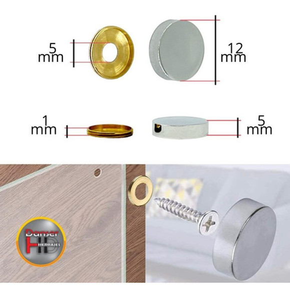 Embellecedor Tapa Tornillo Oculto 12 Mm Bronce Platil X10 1