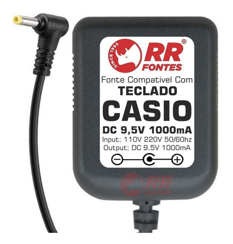 Fonte 9,5v Para Teclado Casio Ctk-1100 Ctk-1150 Ctk-1200 0