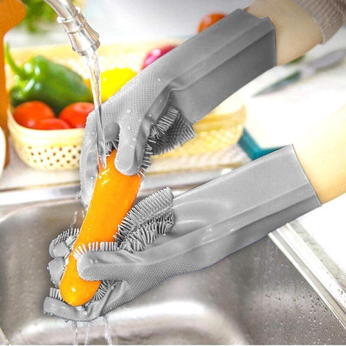Guantes Silicona X 2 Unidades Para Lavar Cocina Platos Baño 0