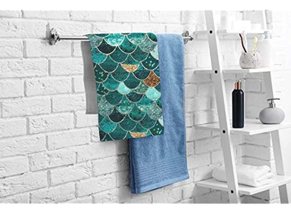 Ofloral Mermaid Scale Toallas De Mano Toallitas De Algodón, 1