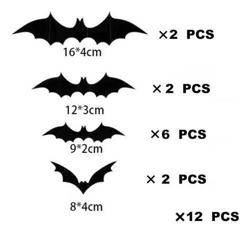 Kit 12 Morcegos Decoração Halloween Dia Das Bruxas Enfeite 1