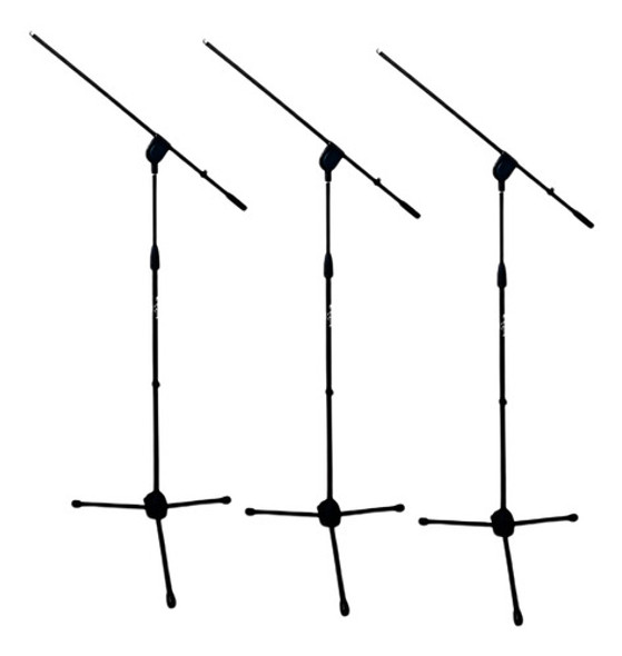 Kit 3 Pedestal Microfone Girafa Metal Profissional Dstands 0