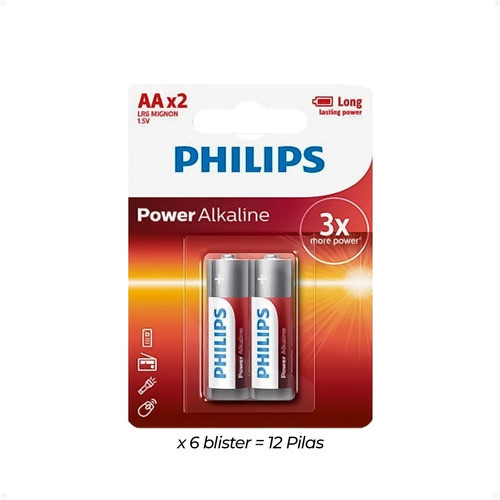 Pilas Alcalina Philips Aa (12 Uni) Lr03p2b/97 - Otec 1