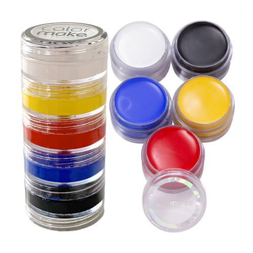 Caixa Com 12 Kit Tinta Facial Artistica Color Make 5 Cores 1