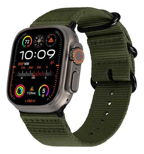 Malla Carter Naylon Para Apple Watch 44mm/42mm Verde 0
