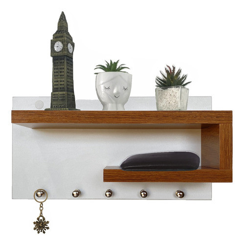 Porta Chave De Parede Organizador Com Prateleira Mdf 0