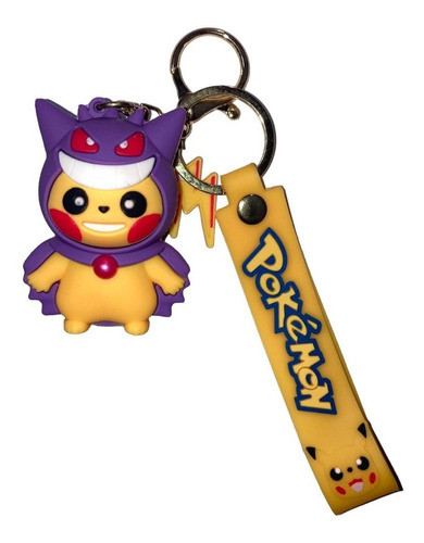 Llavero Pokemon Pikachu Disfrazado De Gengar Silicona 1