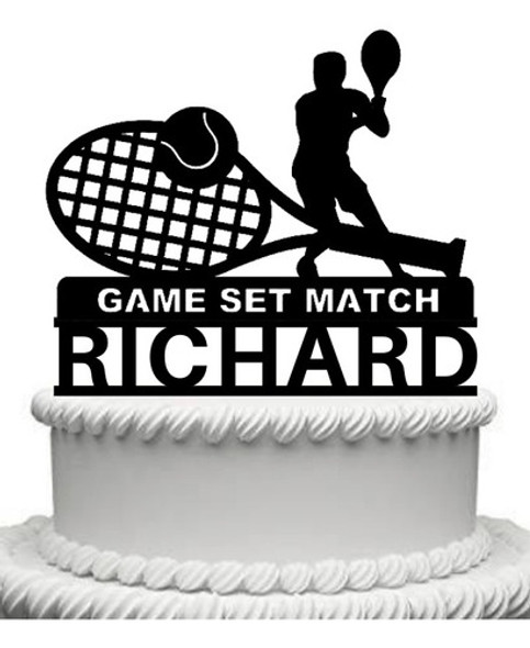 Cake Topper Adorno Torta Cumple Jugador Tenis Personalizado 1 Cake Topper Adorno Torta Cumple Jugador Tenis Personalizado 1