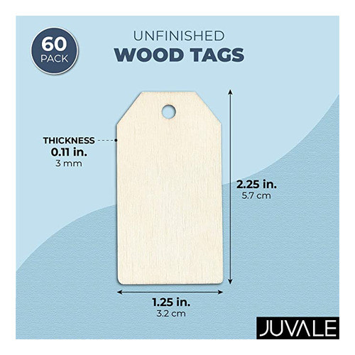 Paquete De 60 Etiquetas Peque&ntilde;as De Madera Sin Termi. 1