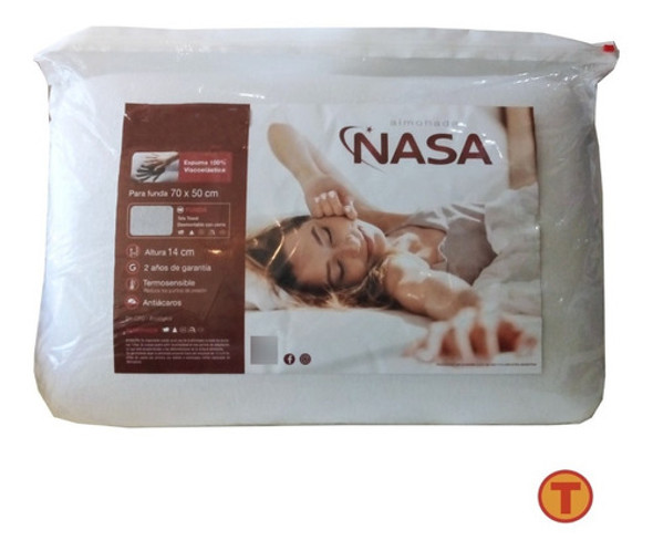 Combo 2 Almohada Nasa Inteligente 70 X 50  Memoria 70x50 0