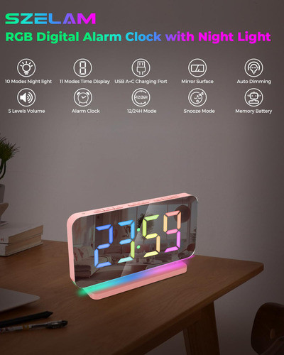 Szelam Reloj Despertador Para Dormitorio, Reloj Digital De E 1