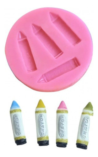 Molde De Silicone Escola - Lápis Giz De Cera 4 Cav 0