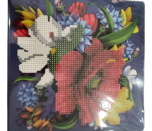 Pintura Por Diamantes Kit Completo 20x20  Flores 0