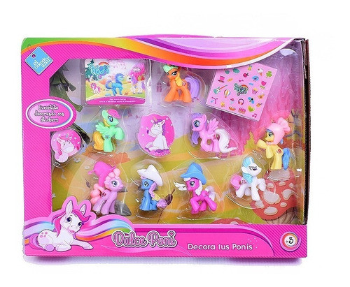 Ponys Ponis Muñecos Para Decorar X8 Con Stickers Duende Azul 0