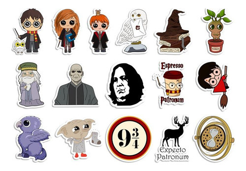 Stickers Harry Potter (resistentes Al Agua) X 16 U 0