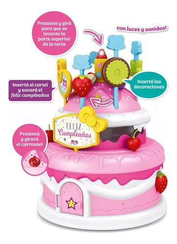 Torta Magica Juliana Con Carrusel Luz Y Sonido Premium 1