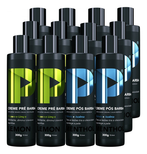 Kit Creme Pré E Pós Barba Play Barber Pele Aveludada 12 Unid 0