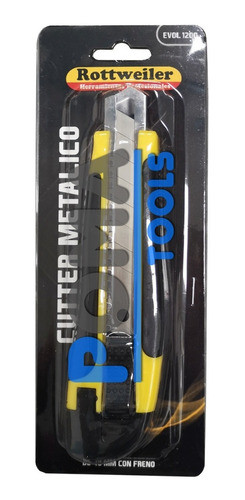 Cutter Metalico Hoja 18 Mm Freno Mango Goma Profesional Rtw 0