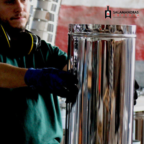 Kit Instalacion Salamandra Estufa Techo 4´´ Acero Inoxidable 1