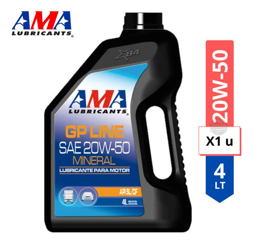 Aceite Lubricante Motor Ama Mineral 20w50 4l 0