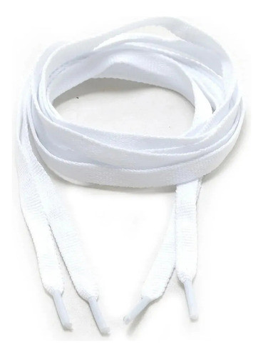 2 Par De Cadarço Chato  0,65cm Cor Branco 0