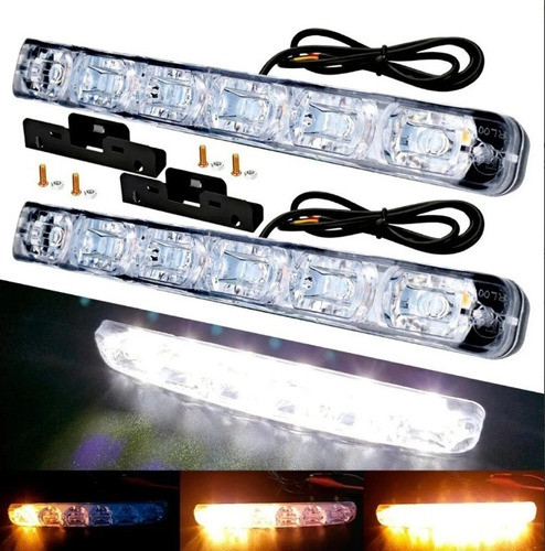 Lampara 6 Led Drl Rigida Diurna Blanca & Giro Secuencial Dyl 1