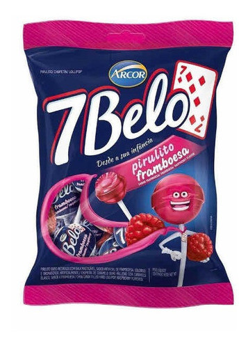 Pirulito 7 Belo Pacote 500 Gr - Framboesa Arcor 0