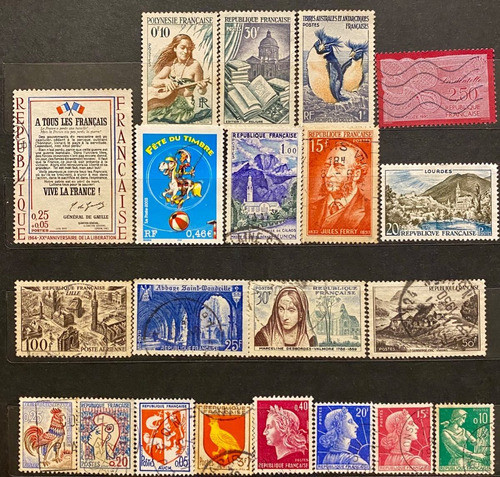 Francia - Lote De 21 Sellos - Diferentes Temas  P033 0