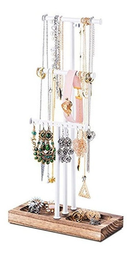 Lovekankei Arbol De Soporte Para Joyas Metal Blanco Y Mader 0
