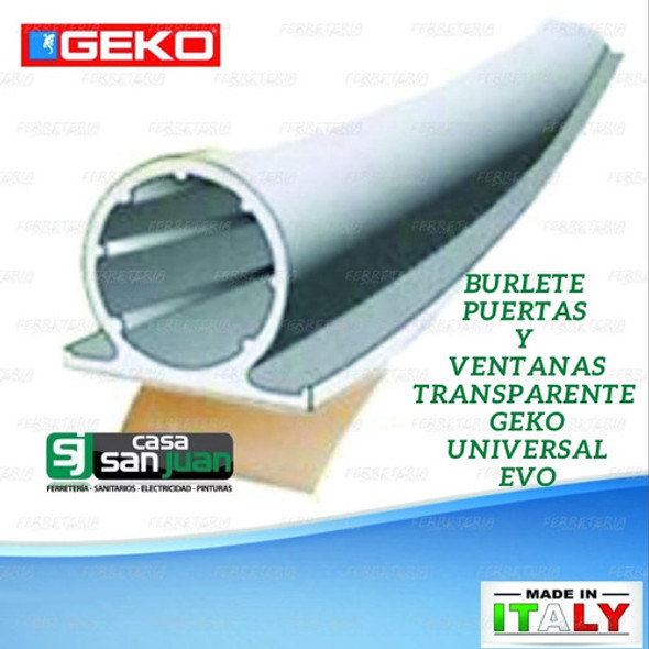 Burlete Puerta/ventana Universal Transparente Perfil O Geko 1